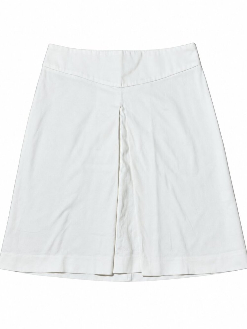 ZARA Basic White Cotton Stretch A-Line Pleated Skirt Women’s Small Made in Spain